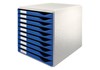 Schubladenbox (10 Schubladen) Leitz® (lichtgrau/blau)
