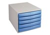 Schubladenbox (5 Schubladen) OD® (lichtgrau/blau)